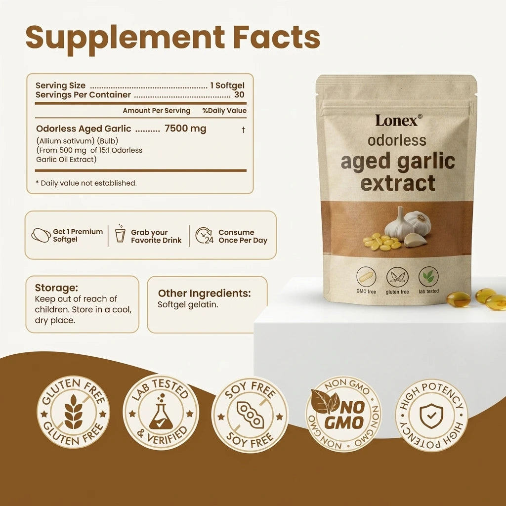 Gereinigter Knoblauchextrakt – geruchlose 7500mg Softgels